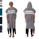Gray with White Stripes Cotton Surf Changing Poncho